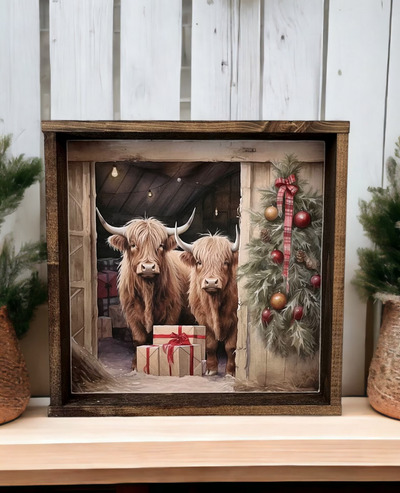 Christmas-cow-highland-wood-sign