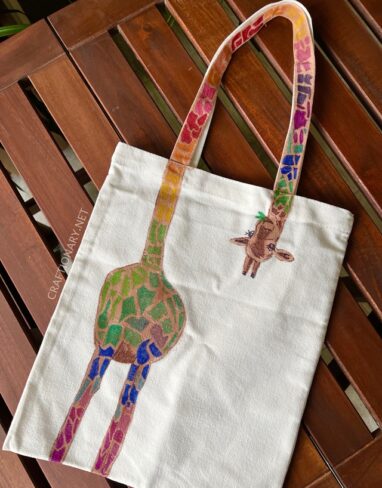 Cute and Easy Giraffe Drawing and Painting on Fabric