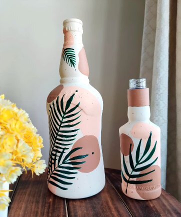 Boho-art-on-glass-bottle