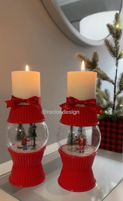 Candle-holders-with-used-Jars-Bowls-and-Christmas-Ornaments