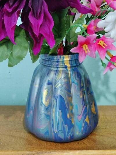 Colorful-acrylics-pour-over-glass-container