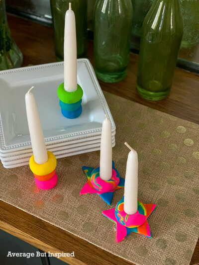 DIY-Rainbow-Oven-Bake-Clay-Candle-Holder