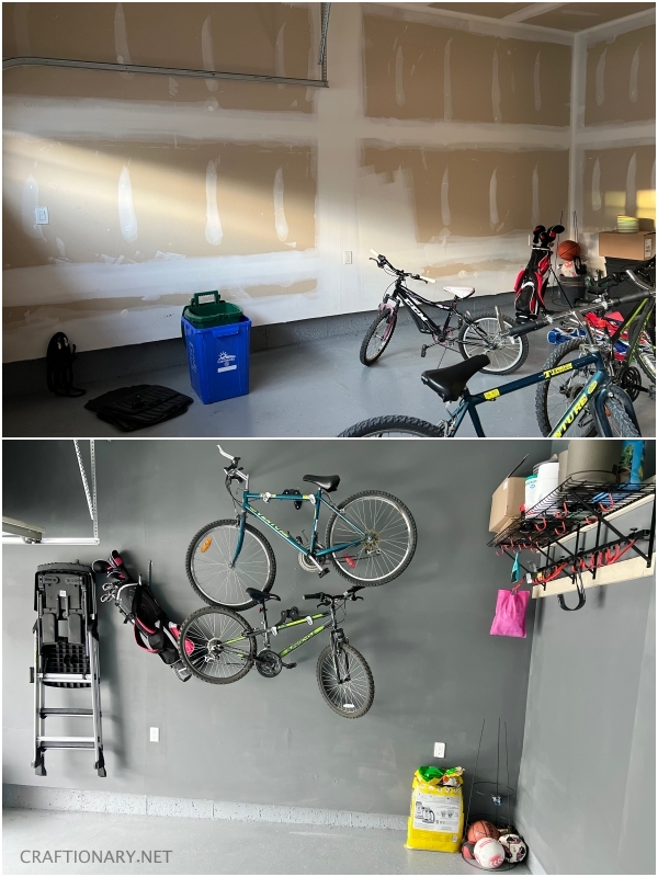 diy-garage-wall-ideas-bike-hooks-wall-shelving-heavy-duty-hooks