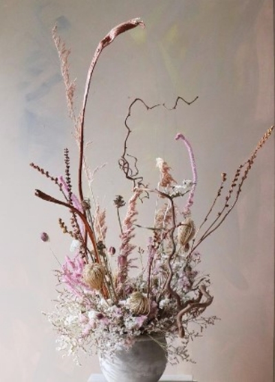 Ceramics vase dried floral display