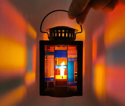 Stained-Glass-Style-Mosaic-Tea-light-Lantern