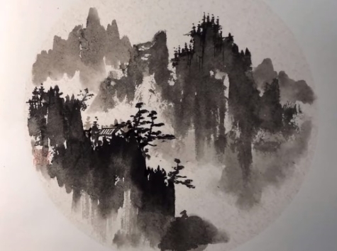 Chinese landscape ink painting