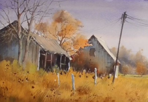 How to paint village in watercolor painting