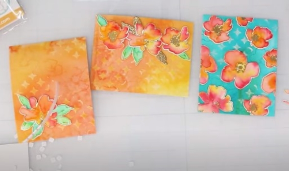 Mix Media Watercolor Flowers