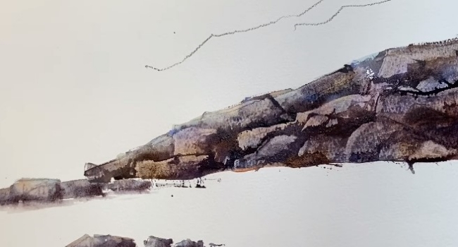 Painting rocks in watercolour 2 ways