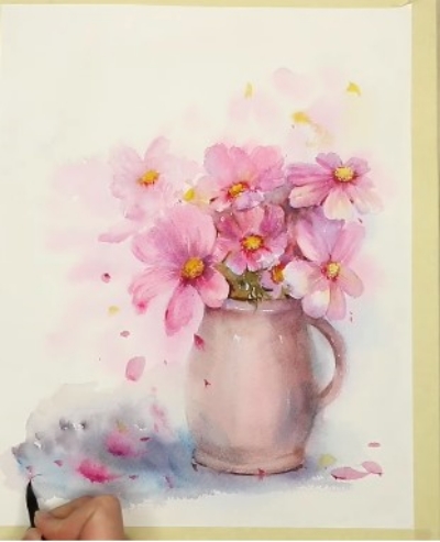 Pink Flower With A Vase
