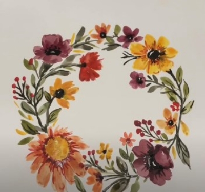 Fall Watercolor Wreath