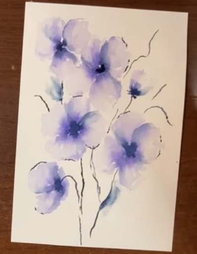 Romantic Monochromatic Watercolor Flowers
