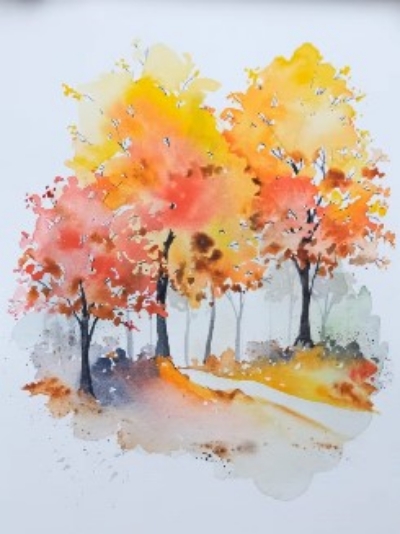 Try This Easy Autumn Watercolour Landscape!