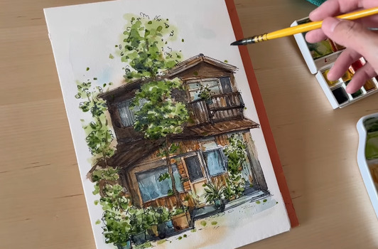 loose-ink-and-watercolors-beginners