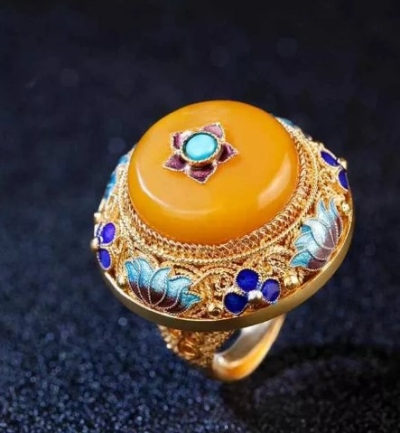 vintage-cloisonne-golden-plated-ring