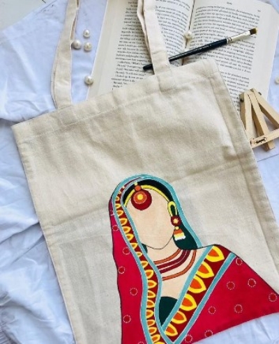 Classic Asian Bridal Portrait on Tote Bag