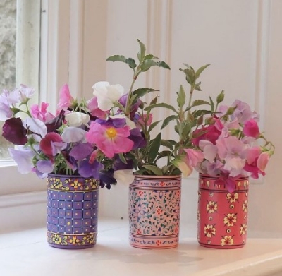 Colorful Hand Painted Pots