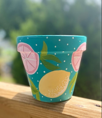 Cute summer painted pot