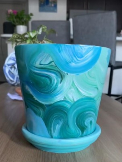 DIY Green and Blue swirls