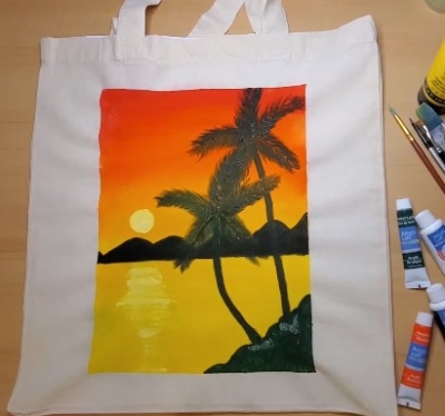 Easy to paint sunset scenery