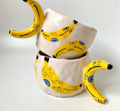 Hand-Painted-Banana-mugs