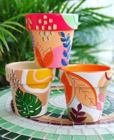 Vibrant houseplant pots