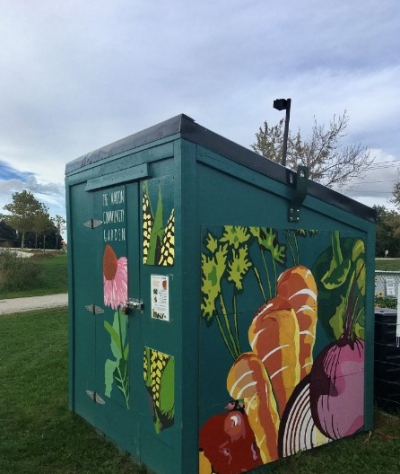 garden shed decor by painting a vegetable garden