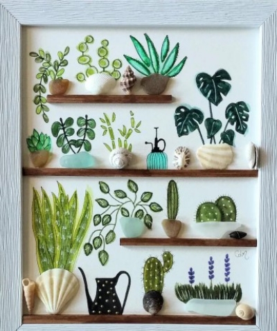 Painted minimalist indoor garden