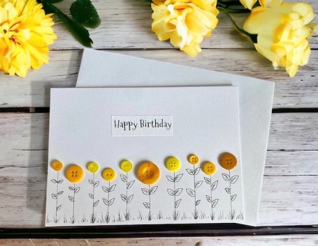 Button-adorned Handmade Cards2
