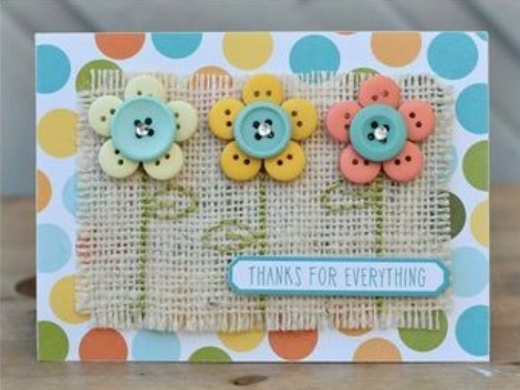 Button-adorned Handmade Cards3