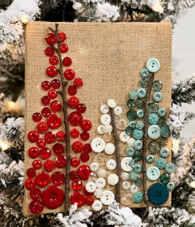 Christmas trees on canvas