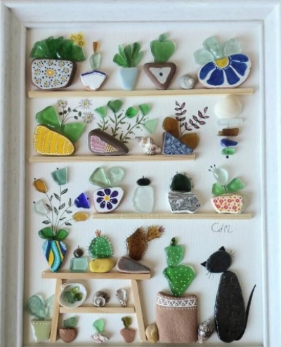 sea glass garden art