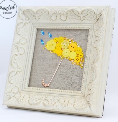 Rainy day framed umbrella art