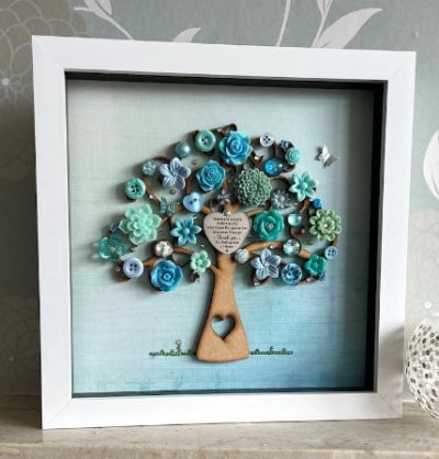 Thank you quote unique floral tree art