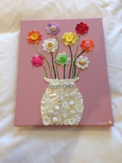 Vase with flower arrangement