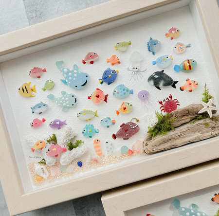 colorful-sea-glass-fish-art