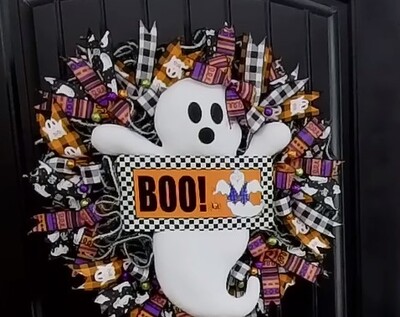 Spooky Ghost Wreath halloween craft