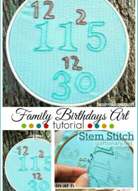 Family Birthdays Wall Hanging – Embroidered Numbers on Fabric