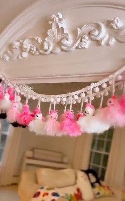 ghost yarn garland halloween craft