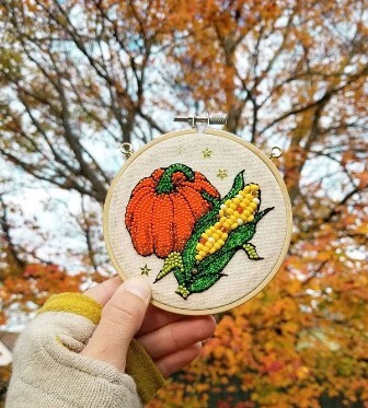 Vegetables with Beaded Embroidery