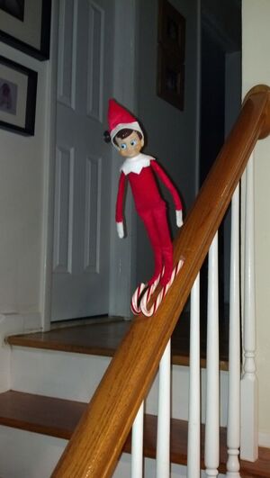 Elf-Skiing-Down-the-Stairs