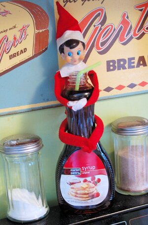 Maple-Syrup-Drink-Elf-on-the-Shelf-Idea