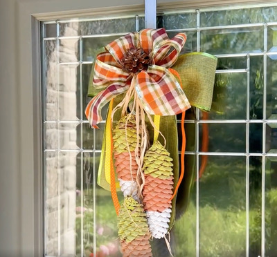 PineconeCandyCornWreath