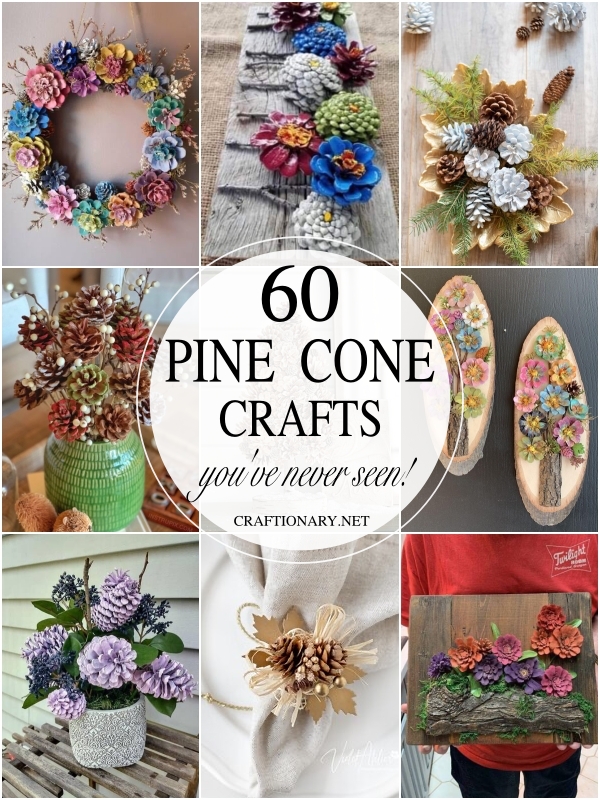 EASY PINECONE FLOWERS -- Bright home decor craft for spring.