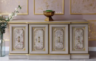 Giving-Old-World-Charm-Touch-to-Lower-Part-of-China-Hutch-using-Decoupage
