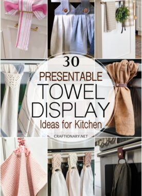 30 Kitchen Towel Display Ideas for tea towel and dish cloth