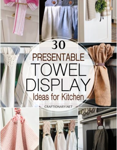 30 Kitchen Towel Display Ideas for tea towel and dish cloth