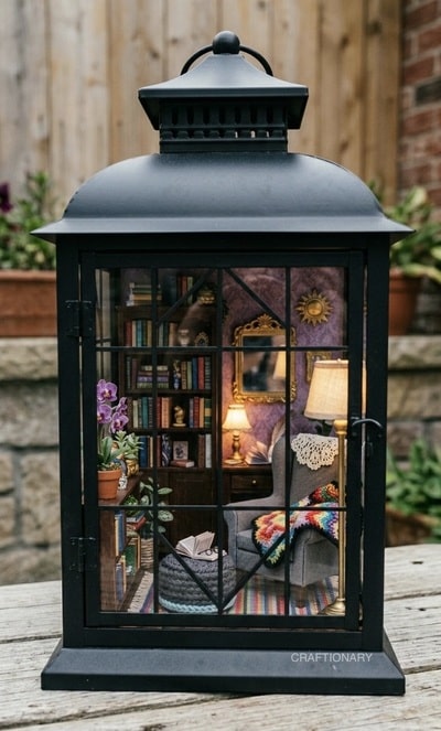 miniature-living-space-in-a-lantern-diy