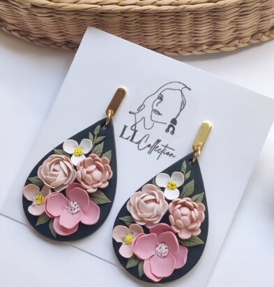Black and Pink Earrings