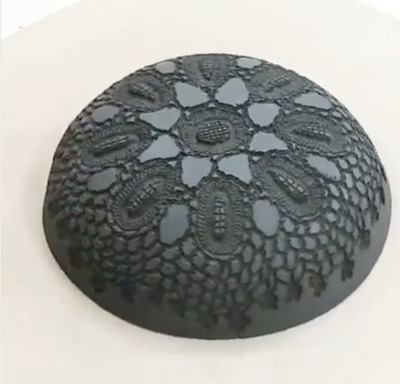 Crochet Doily-Stamped- Ceramic-Plate